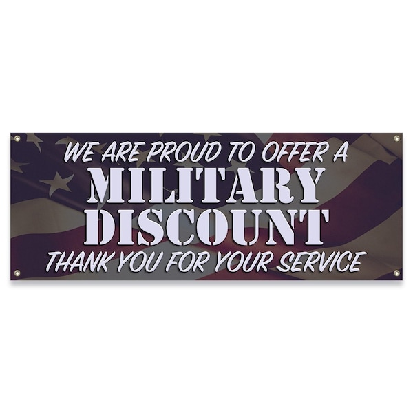 Signmission Military Discount Thank You For Your Service Banner Concession Stand Food Truck Single Sided B-30106 - main